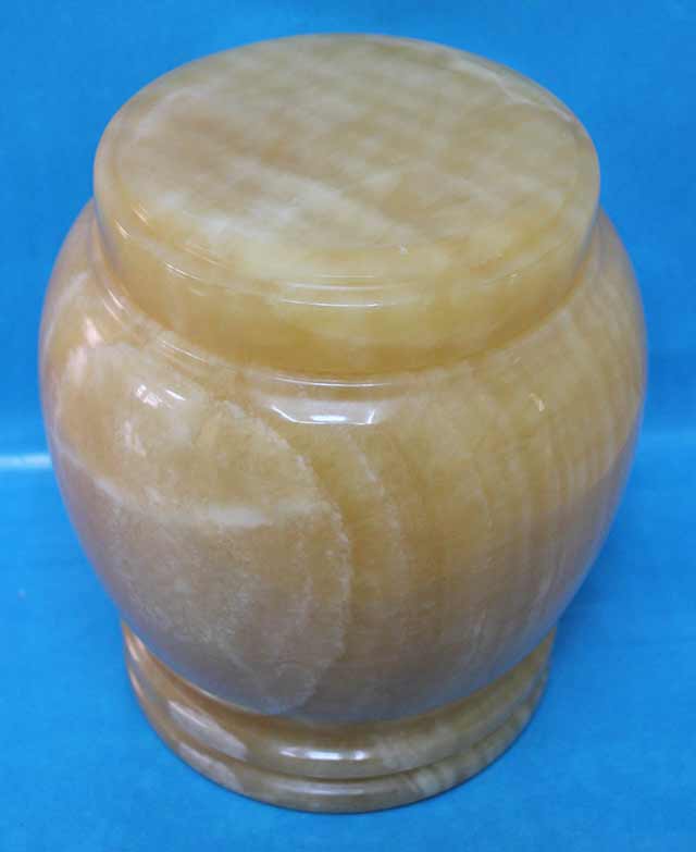 Yellow Marble Round Shape Urn for Ashes