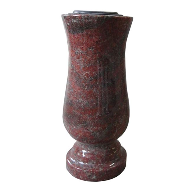Traditional Style Red Romantic Granite Funeral Vase 