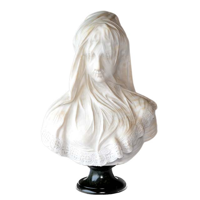 Classical Marble Girl Covering Veil Bust 