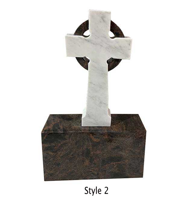 Celtic Cross Shape Single Marble Monument 