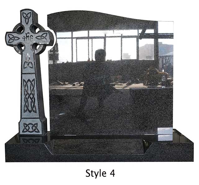 Black Granite Ireland Celtic Cross Gravestone 