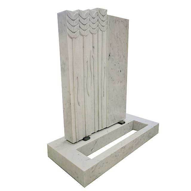 Modern Design Bianco Carrara White Marble Small Kerb Headstone 