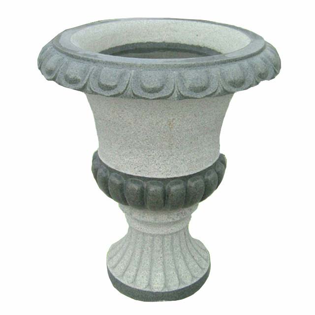 Wholesale Custom Made Grey Granite Traditional Garden Flower Pot 