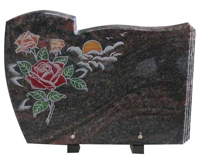 Indian Aurorar Red Granite Grave Cremation Plaque