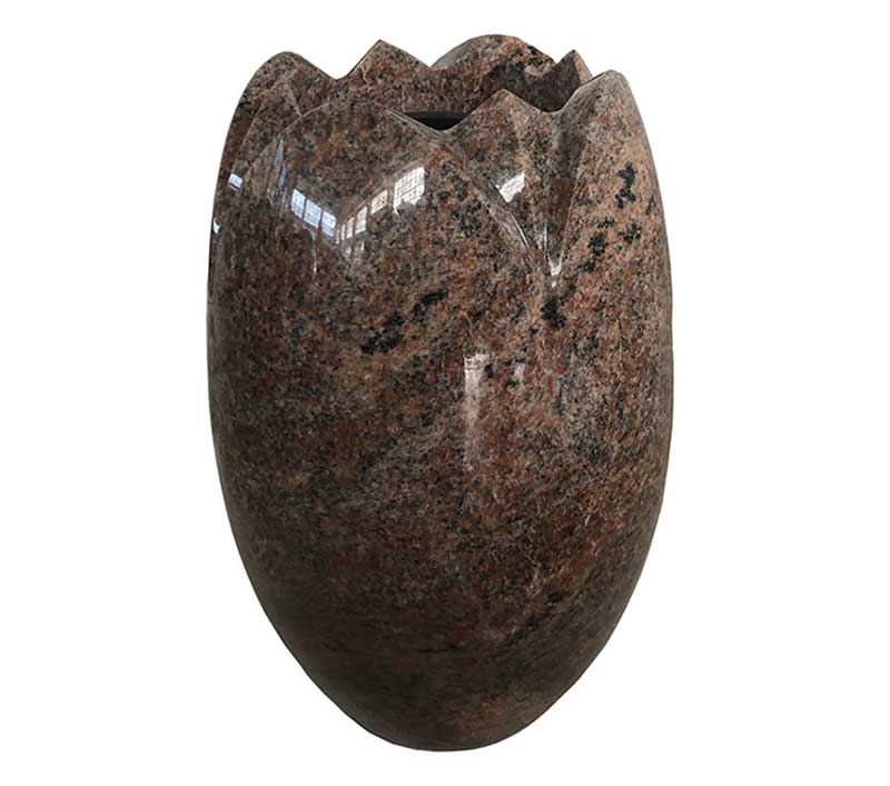 Brown Granite Memorial Vases