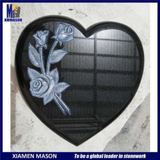 Heart Memory Plaque with Flower Carving