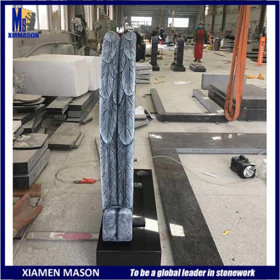 Factory Sale Black Granite Monument with Angel