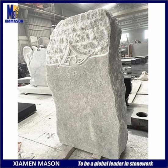 Italian White Marble Upright Headstone