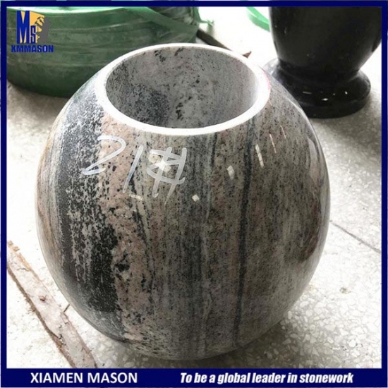 Round Shape Granite Grave Vase